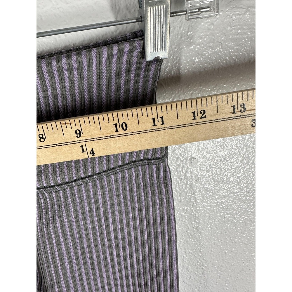 Fabletics Yoga Leggings Womens XS Tall Gray Purple High Waisted Seamless Rib - Picture 8 of 11